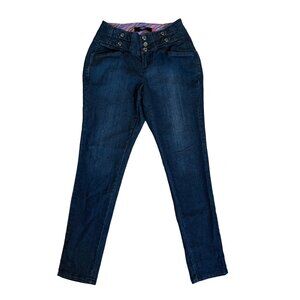 High-Waisted 3 Button Fly Torrid Stretch Denim Skinny Jeans Size 12 Button Zip